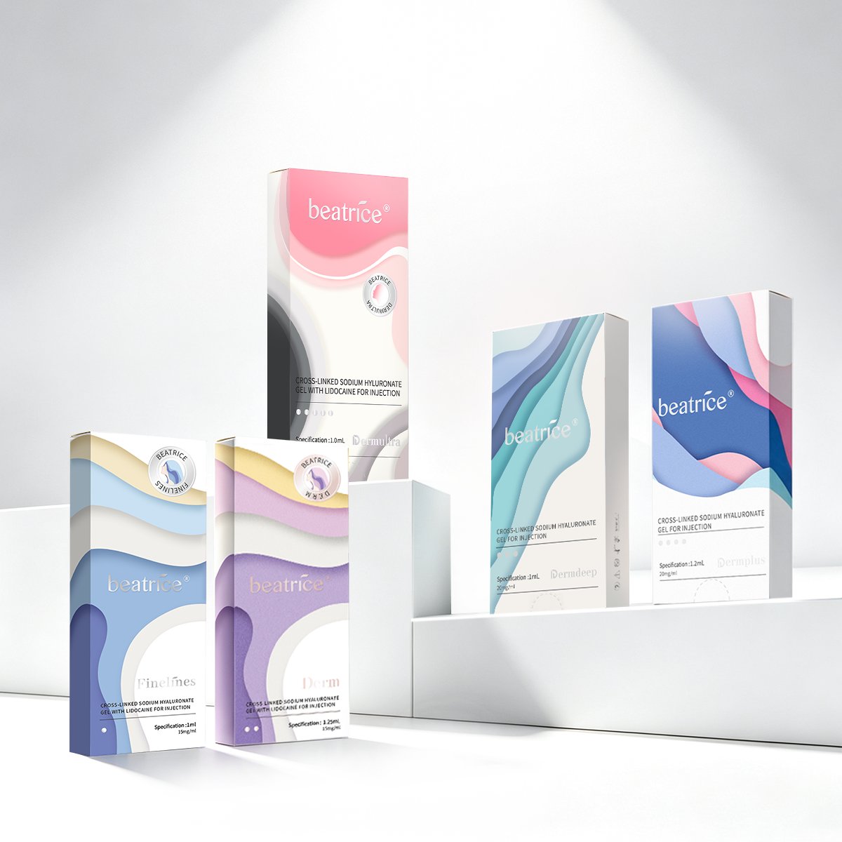 Beatrice HA filler product range: cross-linked hyaluronate gel injectables