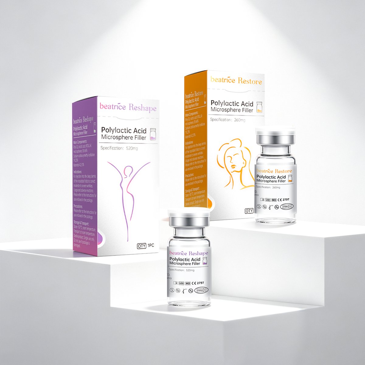 Beatrice PDLLA filler product range: polylactic acid microsphere injectables