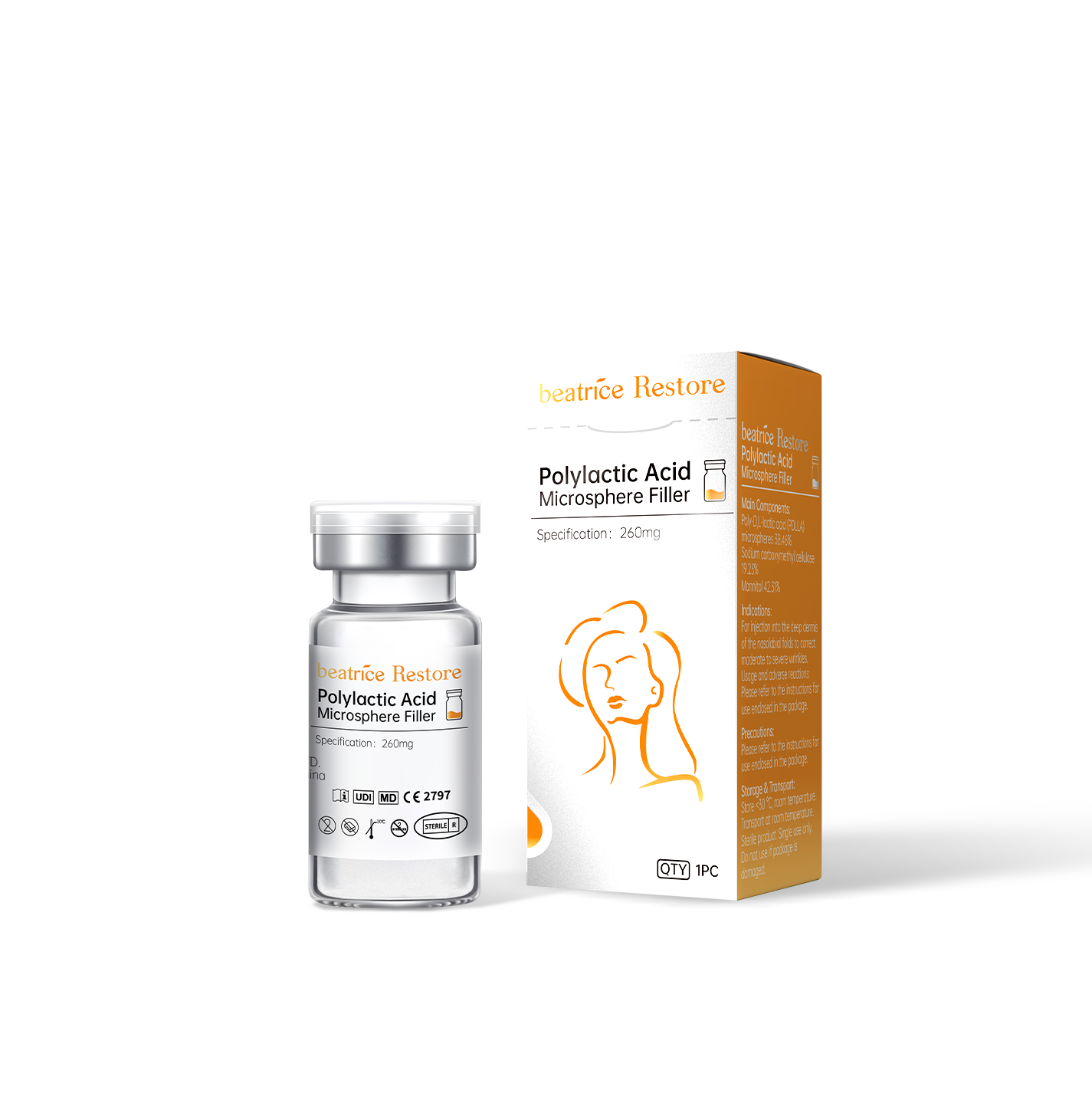 Beatrice Restore PDLLA filler vial packaging